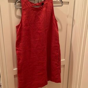 J Crew Button Back shift beauchamps linen dress